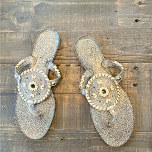 Jack Rogers Silver Glitter jelly Sandals size 8